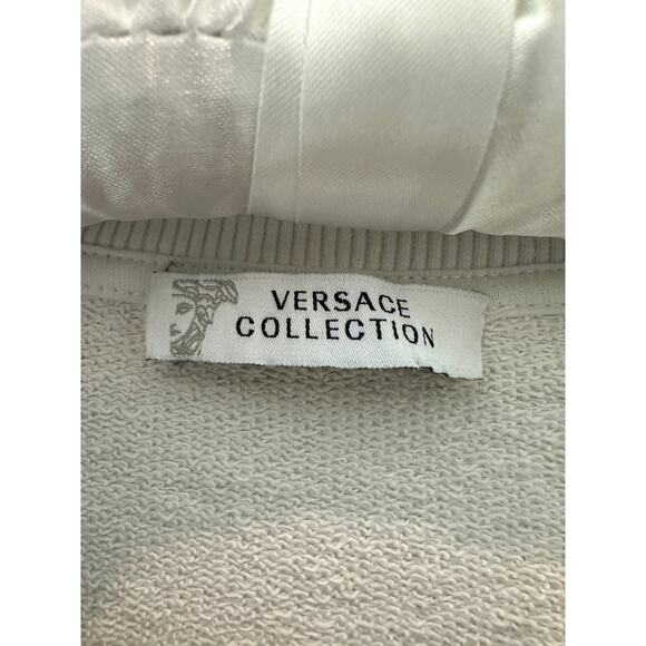 VERSACE COLLECTION White Black Baroque Print Crewneck Sweatshirt Cotton | Small - Picture 6 of 10